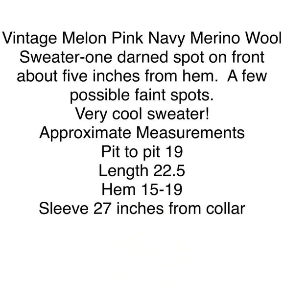 Ski Sweater Vintage Slalom Women's Melon Pink Wool Long Sleeve size Medium - Picture 6 of 10